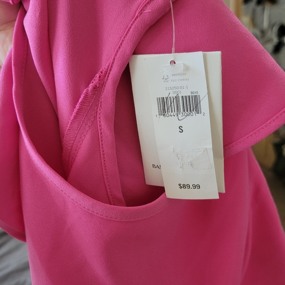 NWT Banana Republic Pink Flutter Sleeve Dress Size Small - Picture 6 of 9